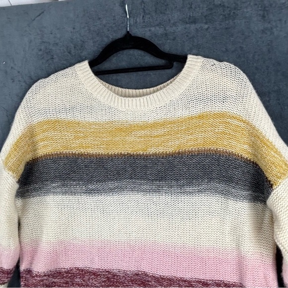 Rails Women's Daphne Striped Sweater in Cream, Pink, Gray, and Yellow Sz Small - Picture 2 of 10